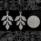 Antiqued Silver Plated Brass Leafy Branch Pendants - Set of Two - S-P65
